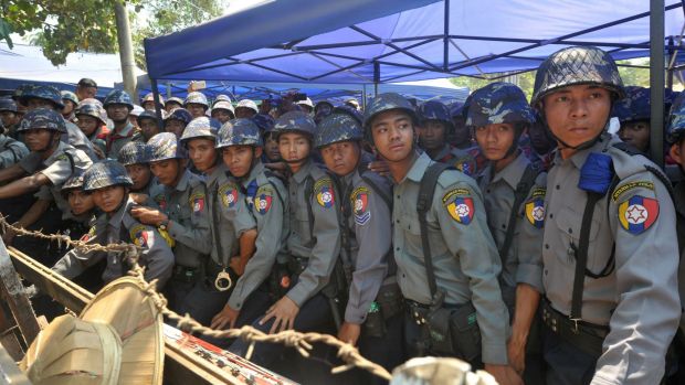 Myanmar Police in Yangon