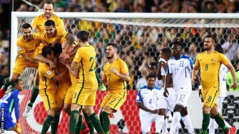 australia celebrate world cup
