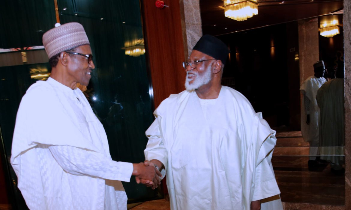 PRESIDENT BUHARI RECEIVES GEN ABDULSALAMI