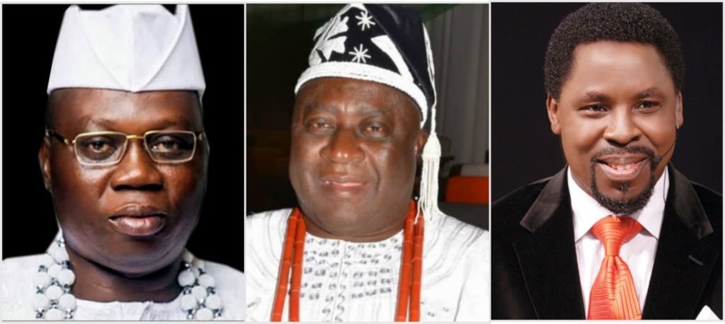 Prince OLATUNDE OLANIPEKUN, Iba Gani Adams, TB Joshua, Arigidi Akoko,
