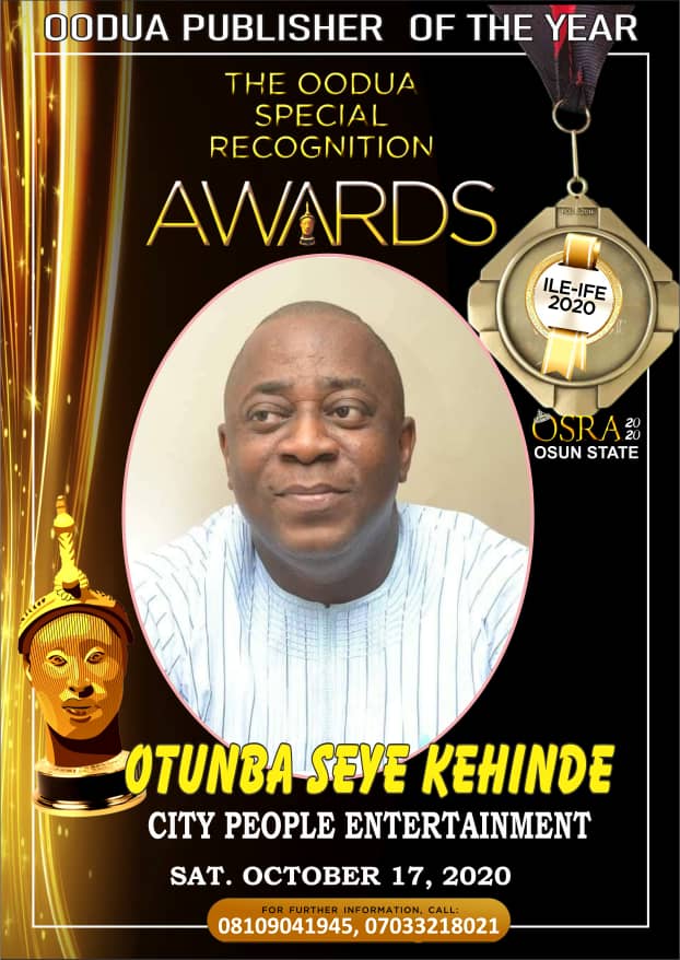 Seye Kehinde, City People, Oodua Awards,